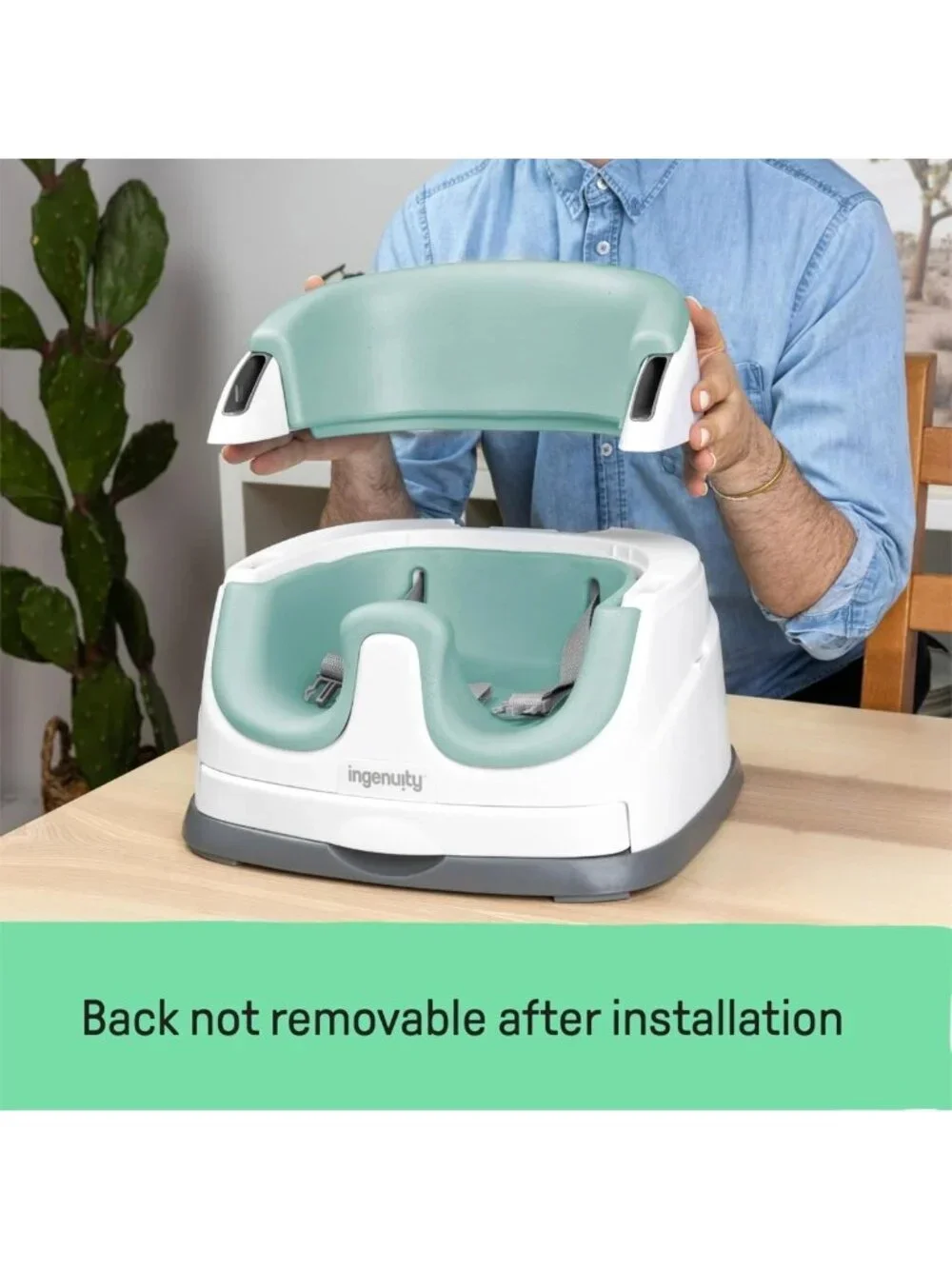 2-in-1 Baby Booster Feeding & Floor Seat with Self-Storing Tray - Mist Color